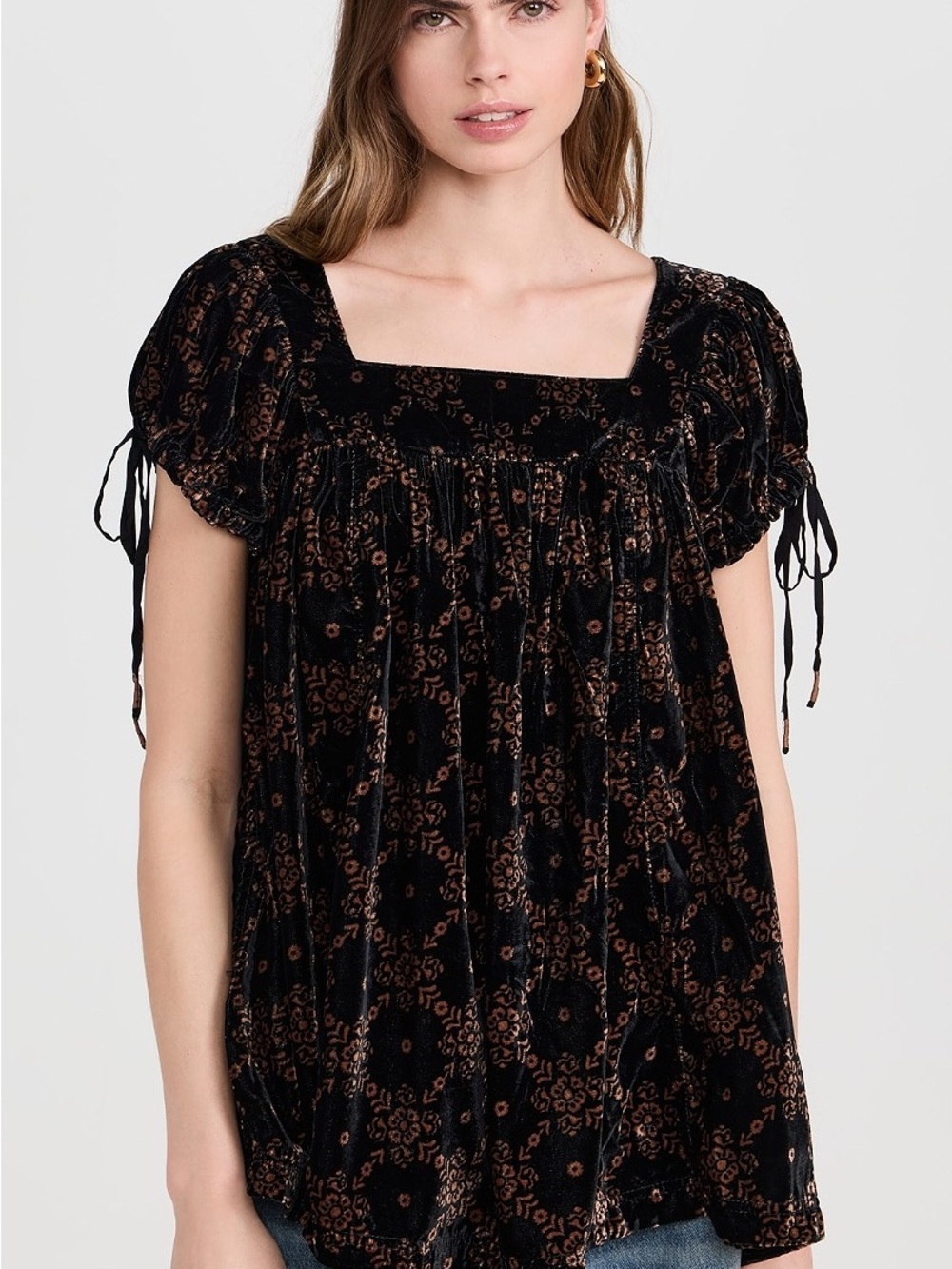 Free People We The Free Velvet Summer Camp tunic size large